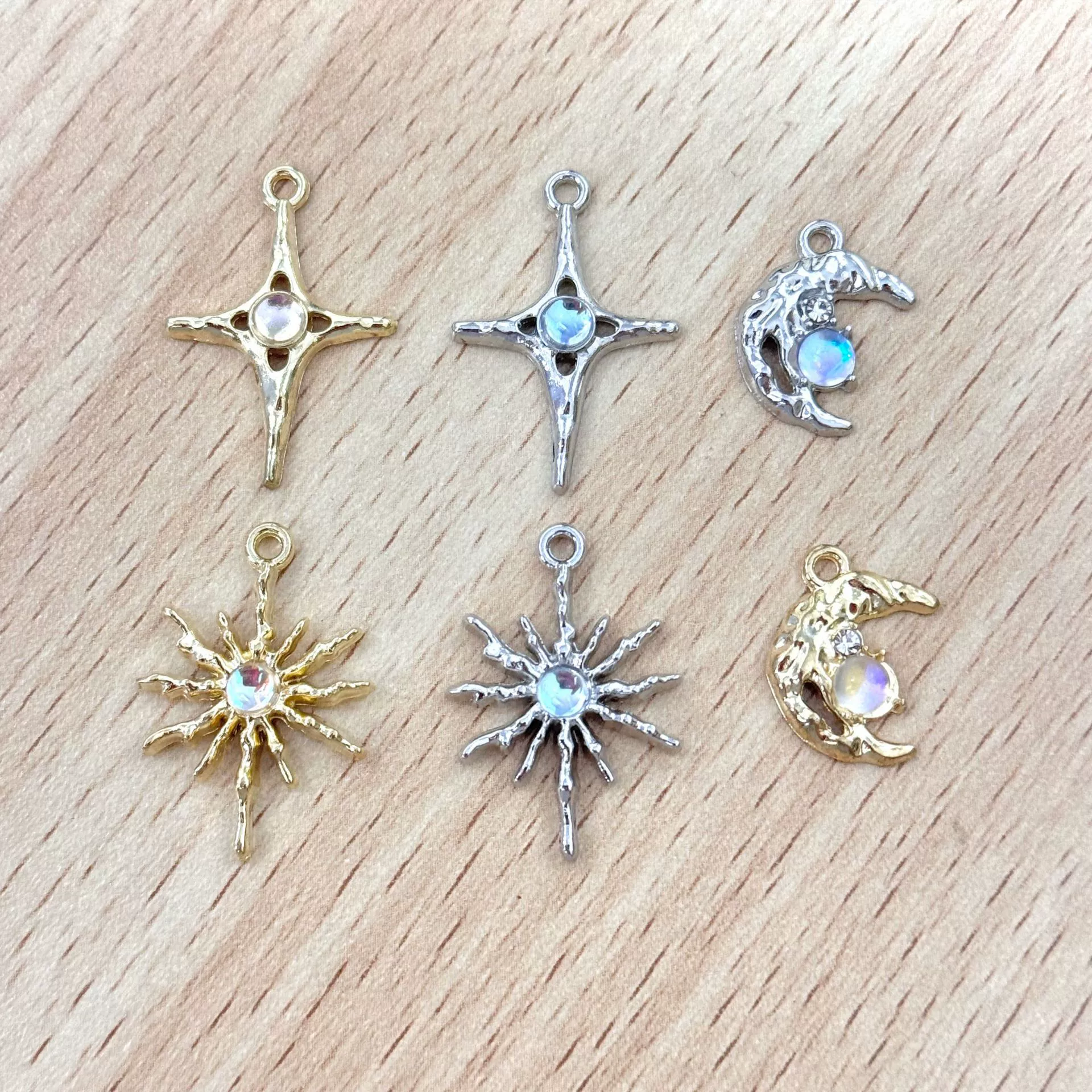 Глянцевый сказочный крест, лунный свет, луна, звезда, кулон, ожерелье ручной работы, браслет, материал, аксессуары ручной работы