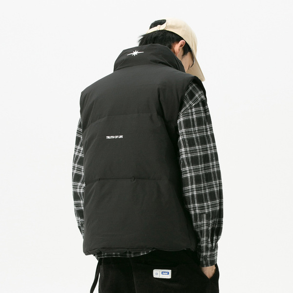 Winter solid color vest with down