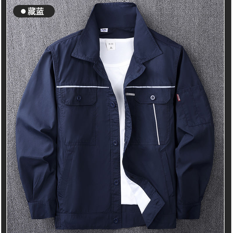 夏作業服メンズスーツ薄型通気性長袖溶接作業場防汚トップスとパンツ労働保護服作業服|undefined