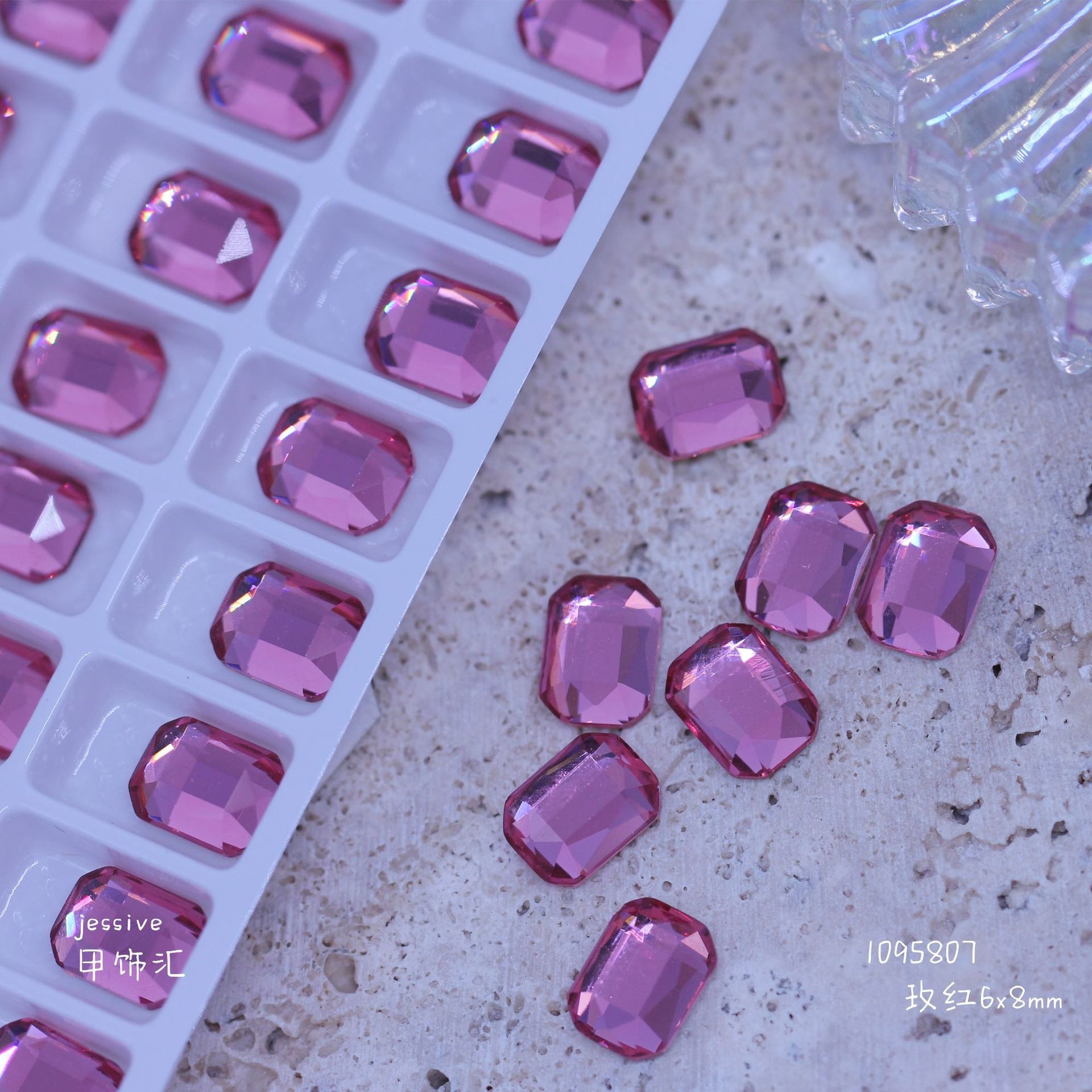 1095807 rose 6x 8mm(K9)