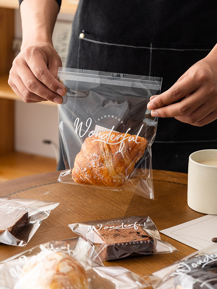 欧包面包包装袋透明自粘切片吐司甜甜圈牛角包小餐包烘焙自封袋子