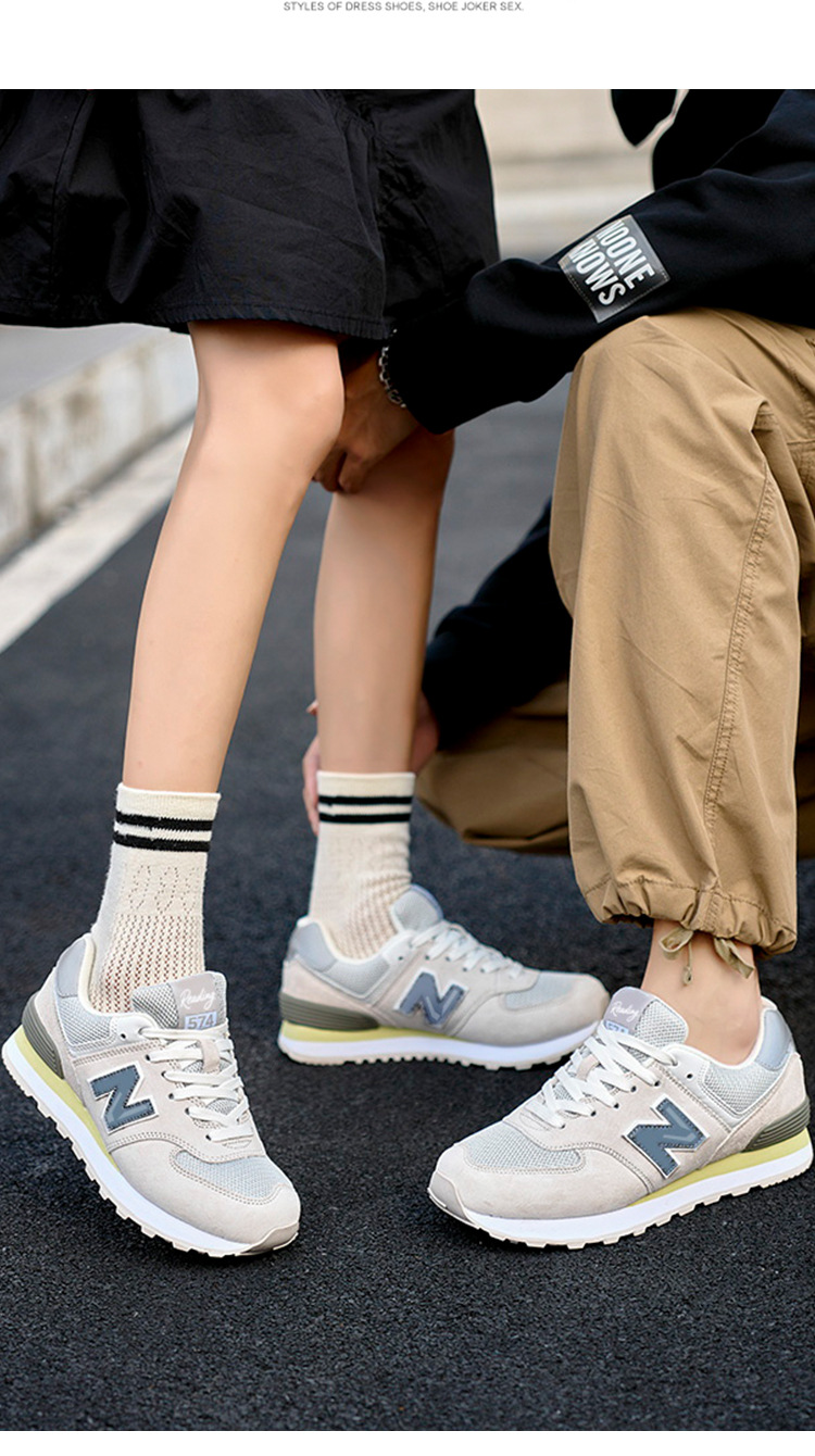 Giày sneaker nữ chạy bộ mesh thoáng mát phong cách Balance 574 — P574 Ngôi Sao Xám Trắng chi tiết 18