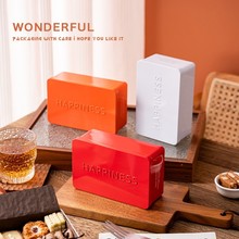 新年简约ins风压纹曲奇饼干铁盒包装盒子 糖果蛋糕空盒礼盒圣诞