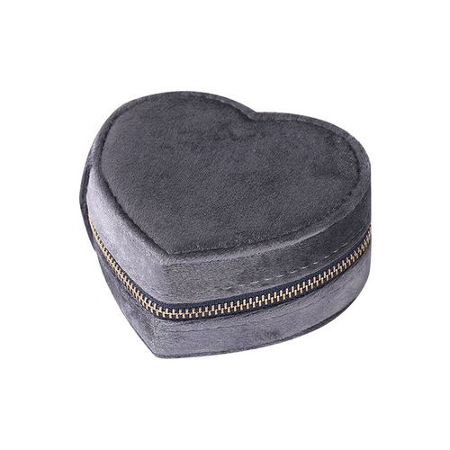 Wholesale Princess Style Heart-Shaped Plush Fabric Jewelry Box, Small Ring Earrings, Earrings, Necklace Pendant, Jewelry Accessories Box Organizer