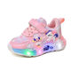 Girls 2025 New Cartoon New Casual Soft-soled Children's sneaker Velcro LED Shoes