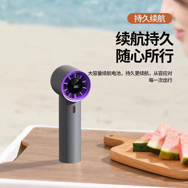国境を越えた新しい 100 スピード高速ターボ小型ファン USB ハンドヘルド屋外金属アルミニウム合金氷冷却ファン|undefined