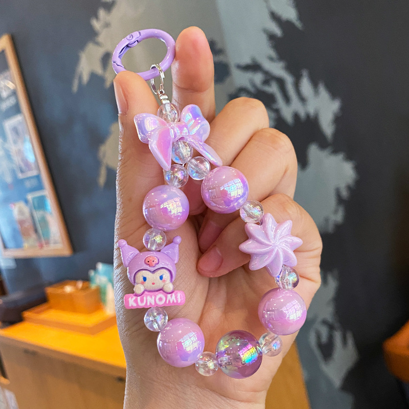 Cuentas Kulomi cadena de teléfono móvil llavero lindo bolso de niña colgante de bolso de corazón muñeca de dibujos animados colgante de llave de coche