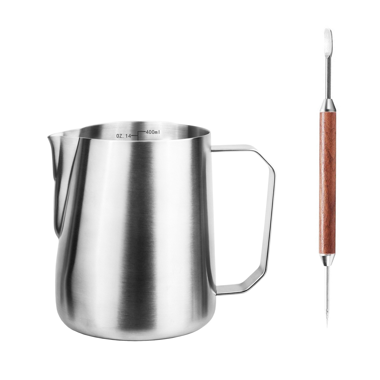 Jarra para Espumar Leche 400ml de Acero Inoxidable 304 con Pico Calabaza para Cafetería y Hogar image 8