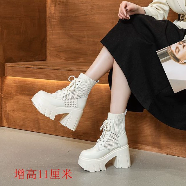 Маленькая женская обувь, туфли на платформе, толстая подошва, женская обувь скрытой высоты, легкая, универсальная, повседневная, модная, дышащая, прочная