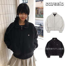 现货韩国coyseio拉链外套女Hanni范玉欣同款羊羔毛棒球服夹克秋冬