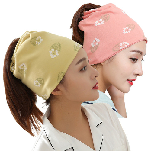 Manufacturer wholesale confinement hats available for all seasons, cotton soft breathable fashionable pile hats, maternity hats, maternity hats