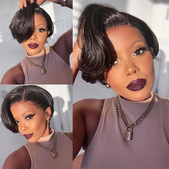 Pixie cut wig straightヒューマンヘアtパーツウィッグt型エルフヘアセット
