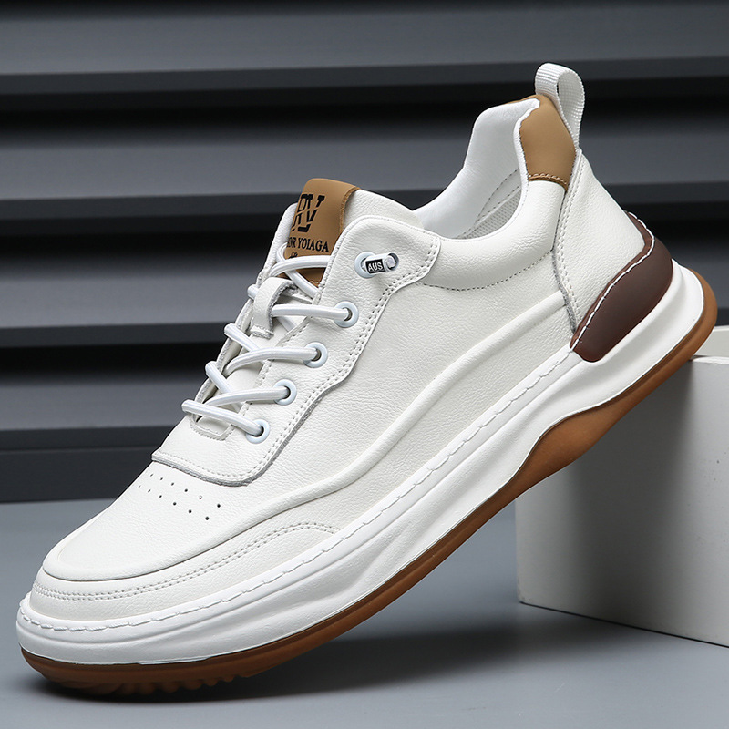 Factory Straight Hair Men's Shoes New All-match Trendy White Shoes Men's Four Seasons Breathable Casual Men's Casual Leather Sneakers Factory Straight Hair Men's Shoes New All-match Trendy White Shoes Men's Four Seasons Breathable Casual Men's Casual Leather Sneakers