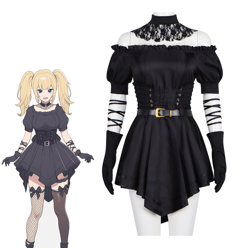 Grok二次元虚拟女友cos服 Ani哥特风黑色短裙cosplay游戏扮演服装|undefined