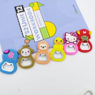 Wine Bottle Opener Portable Beer Bottle Cap Bottle Opener Cartoon Silicone Multifunctional Creative Refrigerator Magnet Wholesale