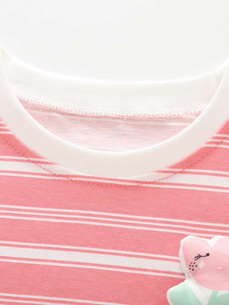 Transfronterizo malawee ropa de niñas de moda set de verano nuevo estilo europeo y americano para niños a rayas de manga corta set de dos piezas