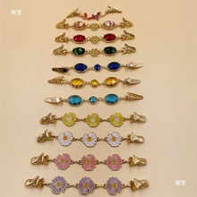 束腰夹切割钻石纽钉夹毛衣时尚面夹流苏衣领跨境雏菊闪耀两用