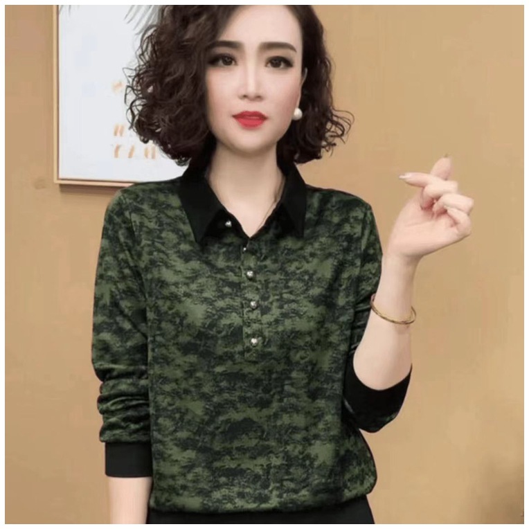 秋季高档中袖衬衫妈妈新款小衫上衣显瘦打底时尚气质洋气显瘦女装