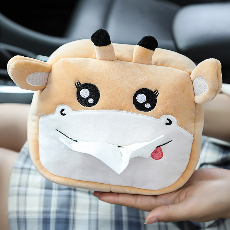 Cartoon Car Tissue Box Multifunctional Car Tissue Box Car Seat Back Sun Visor Armrest Box Tissue Box Cover
