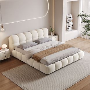Modern Minimalist Internet Celebrity Bed 1.5m Home Fabric Bed Technology Fabric Bed Double 1.8X 2m Master Bedroom Large Bed