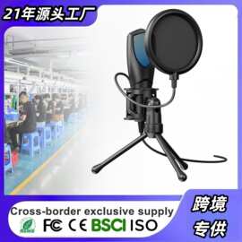 BSC新品跨境外贸专供RGB游戏电竞电脑桌面电容麦克风话筒Q3R