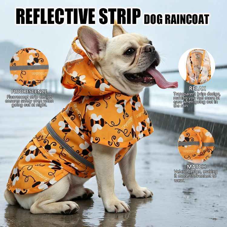Impermeable especial para perros transfronterizos, forma de animal, panza con patas, puede tirar perros pequeños, medianos y grandes, poncho universal para mascotas