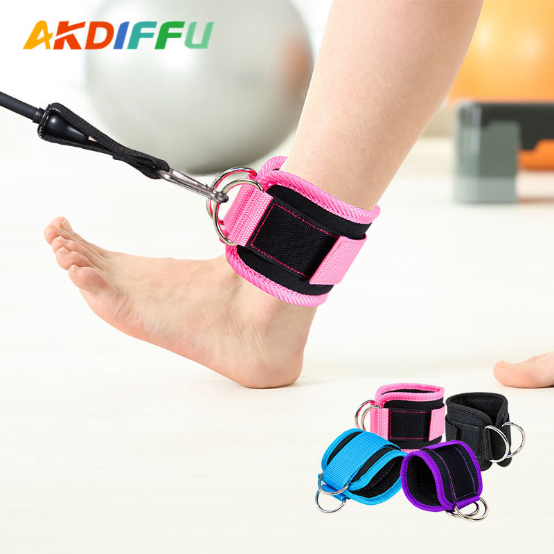 Doble D hebilla tobillo músculo fitness pórtico tobillo hebilla de la puerta hebilla tubo de látex tirón duro cinturón de refuerzo tobillo equipo de protección