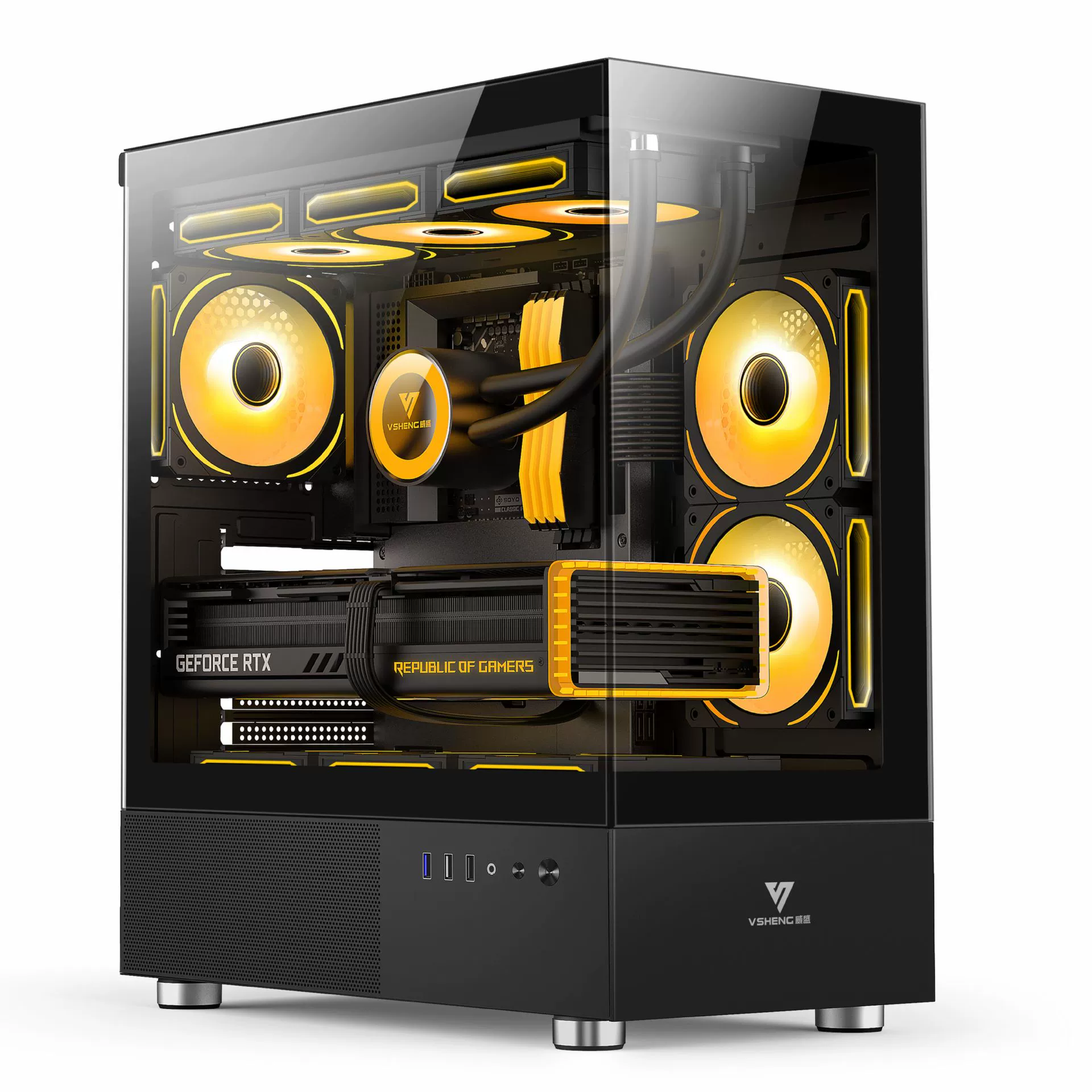 Кроссбордная VIA чистое зеркало безpillar компьютерный корпус EATX/ATX белый морской вид 360 водяное охлаждение шасси настольный