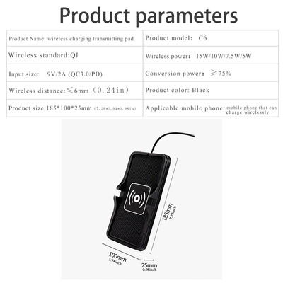 Anti-slip mat Mat, Silicone Charging Pad, Qi15W