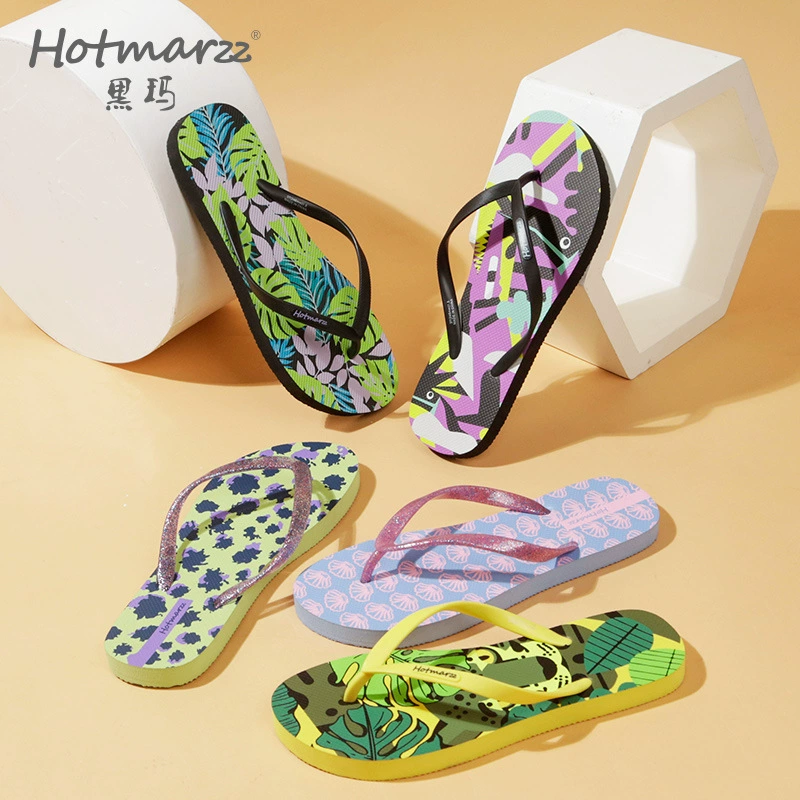 Hotmarzz Черный Мар Леди противоскользящие тапочки PE шлепанцы трансграничные холодные тапочки пляжные ножки тапочки