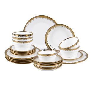 24�^��߅�����մɲ;���P���׽M��24pcs golden rim dinner set