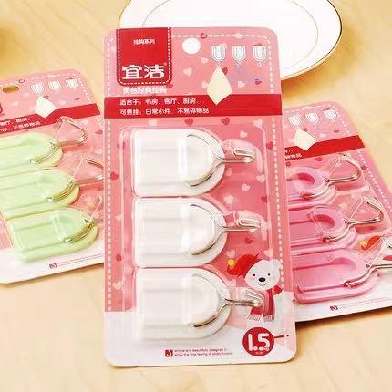 Gancho adhesivo YiJie color simple clásico gancho cocina baño oficina en el hogar adhesivo fuerte 9521