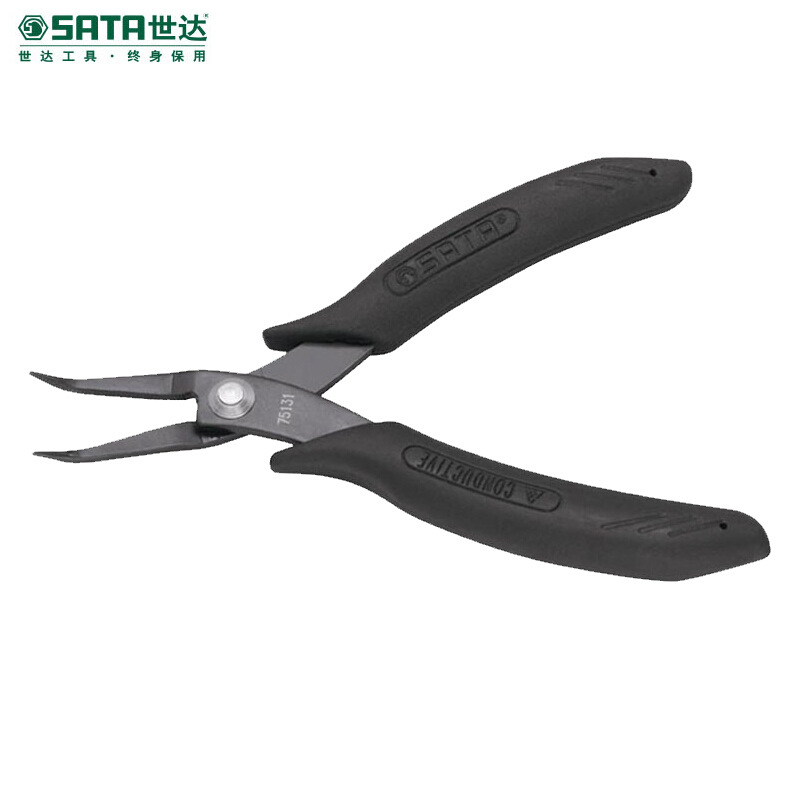 世达 75131防静电手柄弯嘴钳多功能钳子