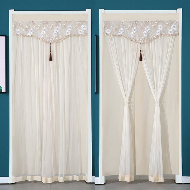 New Punch-Free Household Anti-Mosquito Gauze Curtain Bedroom Kitchen Long Door Curtain Partition Curtain Half Curtain Velcro Privacy Curtain