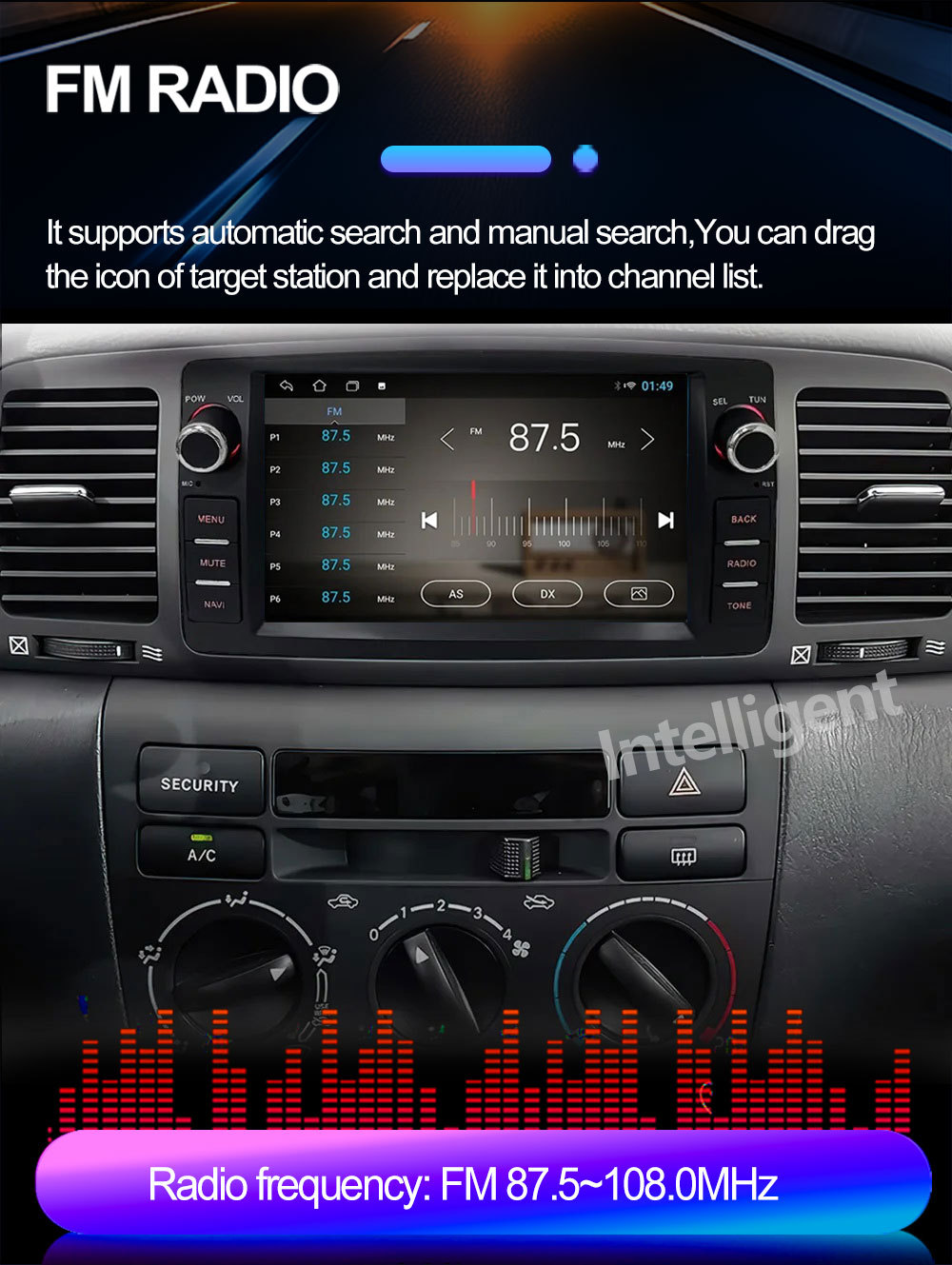 Suitable for Toyota Corolla/Byd F3 Car Android Gps Navigator and Car Central Control Bluetooth All-In-One Device