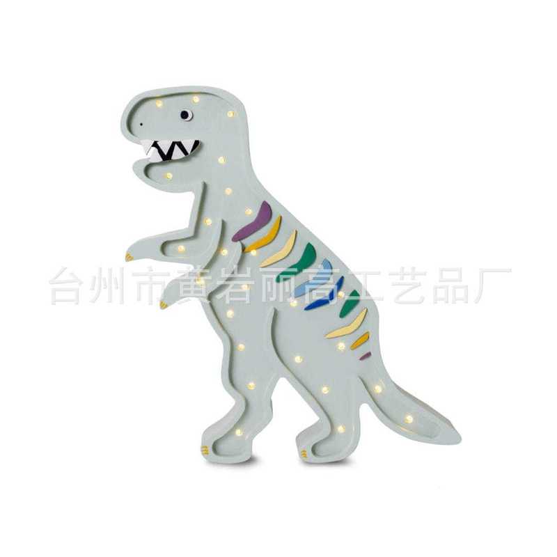 High Quality Wooden Children Nursery Decorative Tyrannosaurus Rex Lamp Wood Baby Night Light