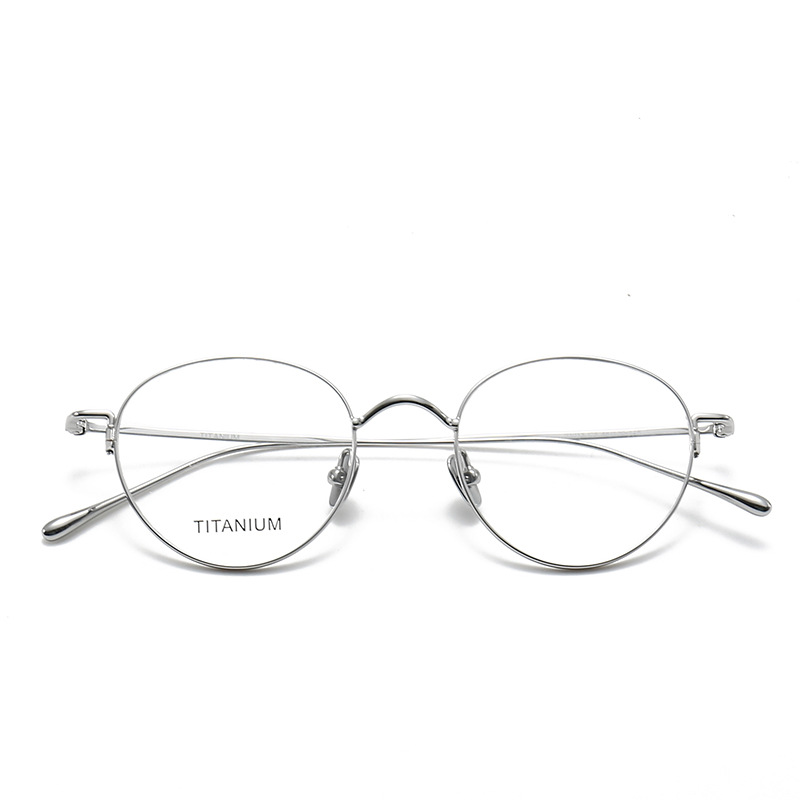STUDIOMUKU gafas de madera cool, marco redondo de la juventud nacional, marco de gafas de titanio puro, el temperamento de la literatura y el arte, el marco de gafas versátil