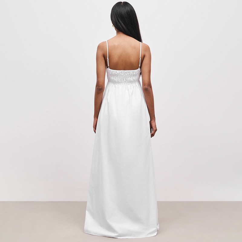 2024 verano nuevo estilo europeo y americano comercio exterior ropa de mujer color sólido tirantes vestido largo sin mangas casual falda cómoda image 5