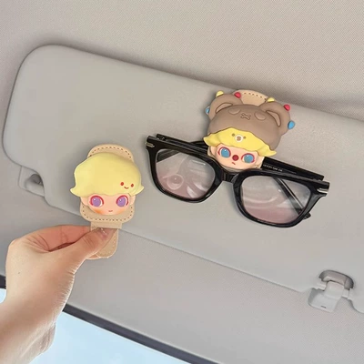 Car Glasses Clip/Bill Clip in the Car, Sunglasses Holder - cotton-candy-balloon-style-d-beige-eyeglass-clips-pair