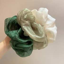 森系网纱大号大肠发圈高级感弹力扎头发绳复古网红时尚简约头花