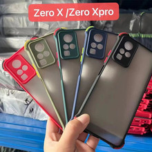 适用INFINIX非洲品牌型号ZEROX四角精孔透灰色磨砂彩色边框手机壳