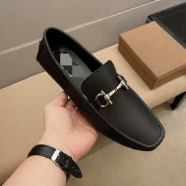 1:1原盒广州男鞋大牌豆豆鞋一脚蹬耐磨潮款平底
