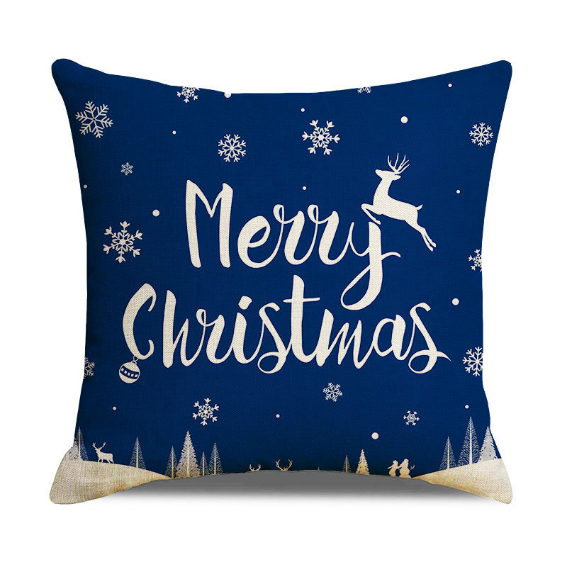 Nuevo lino transfronterizo de Navidad abraza almohada casera Santa Alce almohada sofá cubierta al por mayor