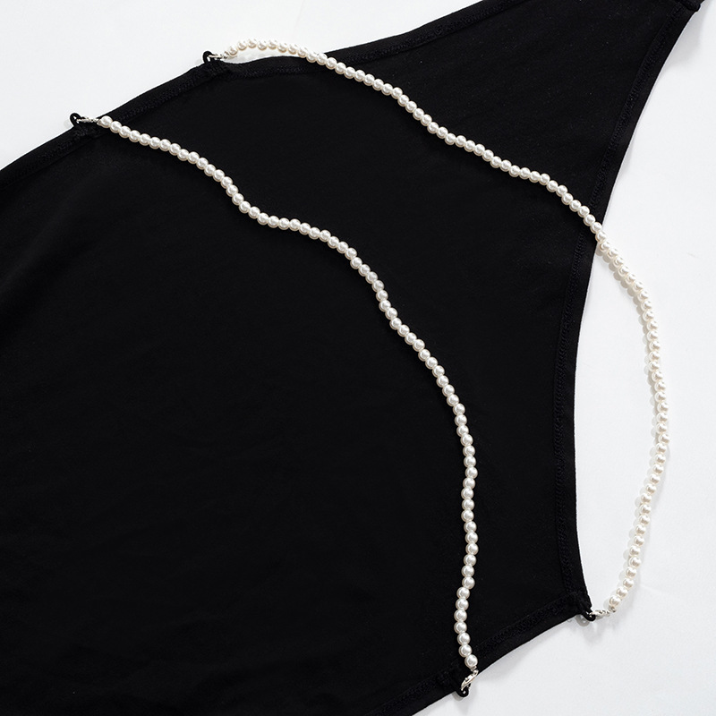 Women Clothing Autumn Shoulder Personality Halter Sexy Backless Elegant Dress