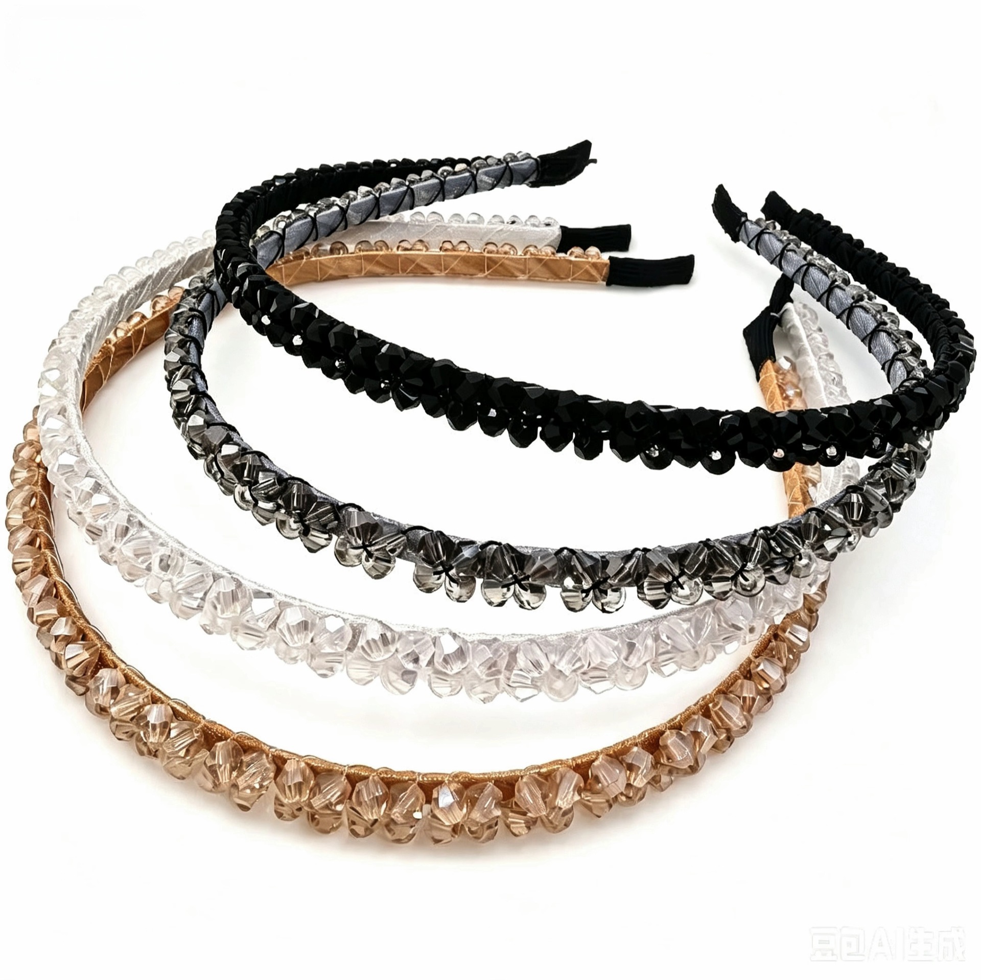 Diadema Fina con Cristal de Metal Decorativo para Mujeres