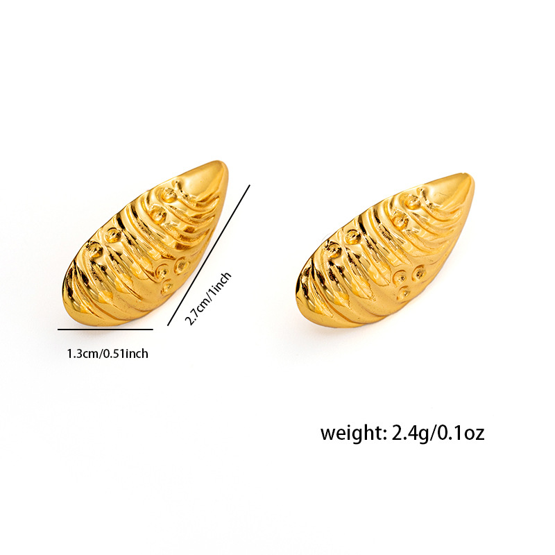 6g Weight 0.03µm Gold Plating Thickness Electroplated Gold Plating Process 201 Stainless Steel Ear Needle Material Golden Plated Plating Material Ear Studs Classification 1 Pair Quantity Daily Occasion 201 Stainless Steel Material Letter, Leaves, Heart Shape Pattern Women's Gender Elegant Style Plating Craft Titanium Steel Letter Leaves Heart Shape Elegant Ear Studs For Women's 14