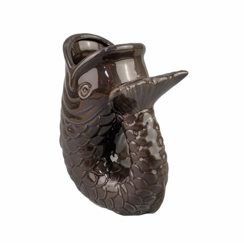 De estilo británico en relieve de cristal de cóctel Tiki taza Purr hervidor olla de agua en forma de pez tarro sirena taza de cola de pez