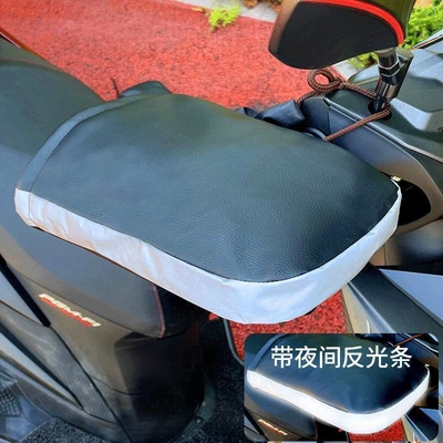 Thickened winter warm handlebar covers for electric bikes, waterproof and windproof, with fleece lining (Handlehold cover) - black-gloves-with-reflective-strips-thick-silk-floss-lined-with-fleece-for-warmth-default-item
