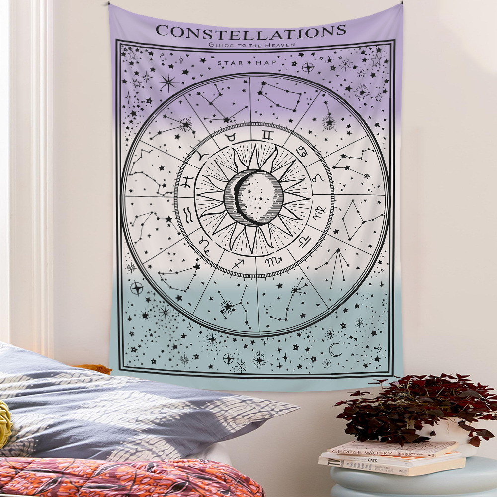 Bohemian Contrast Color Constellations Decoration Background Wall Cloth Tapestry Wholesale Nihaojewelry display picture 4