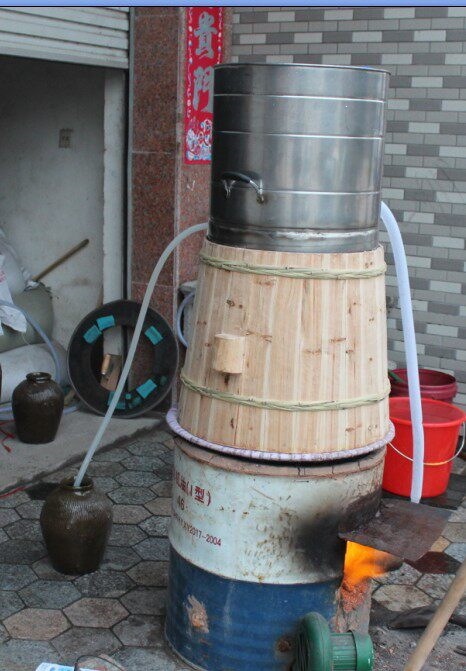 木桶天锅小作坊用具不含铁锅蒸馏器酿酒设备烧酒设备蒸馏机器
